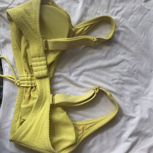 Yellow two piece swimsuit, brand is Xhiliration. - Picture 2 of 8